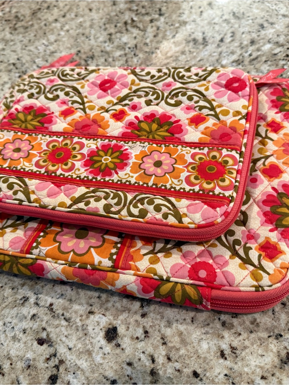 Vera Bradley Quilted Floral laptop & iPad Set in Pink and Orange